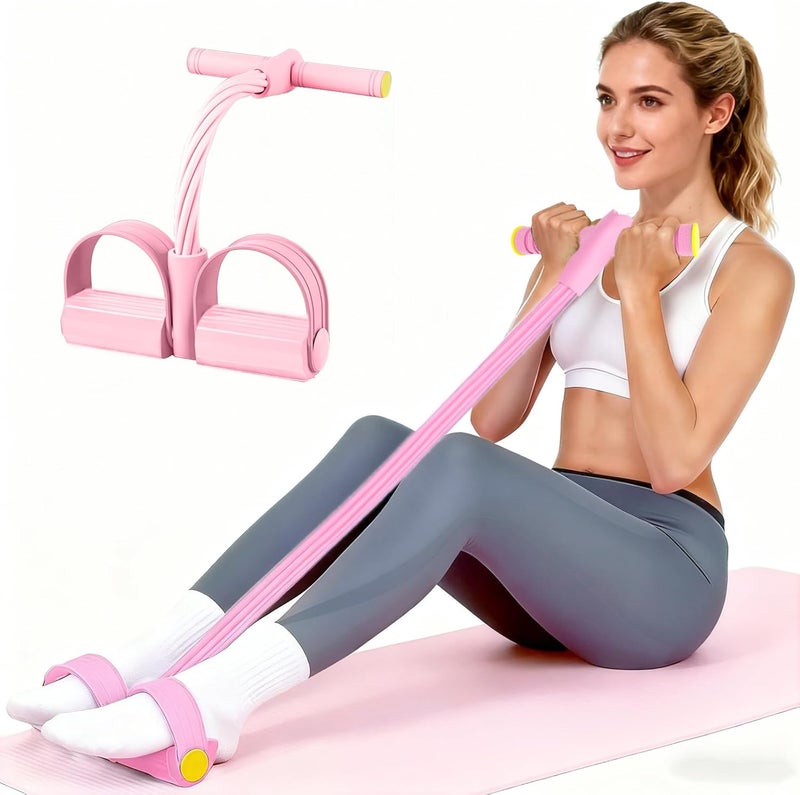 Spechance Pedal Resistance Bands with Handles, Upgrade 6-Tubes Manual Tension Training Pedal, Natural Rubber Foot Pedal Resistance Bands, Multifunction Fitness Bands for Abdomen, Waist, Arm, Leg - Image 1
